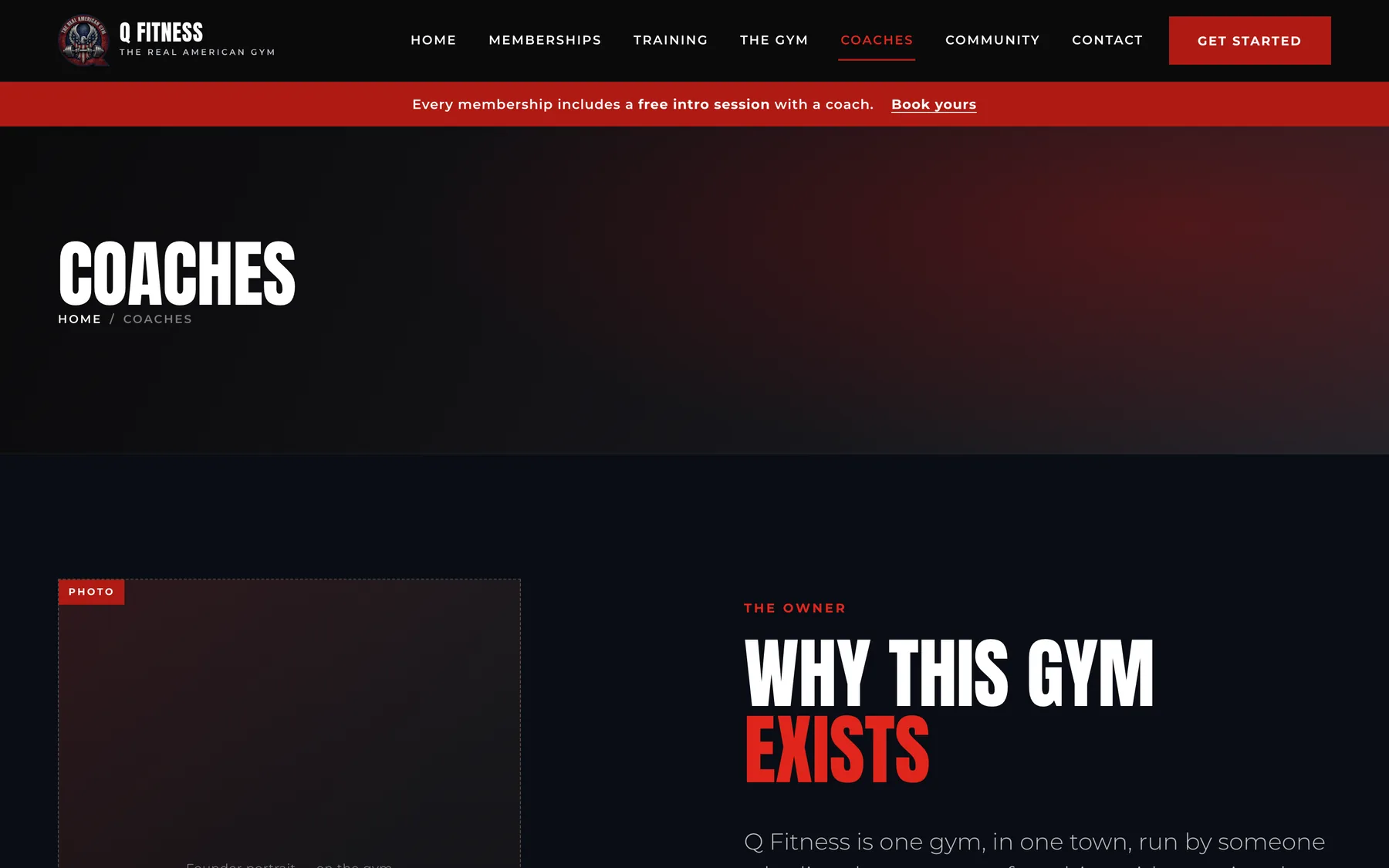 Coaching team page
